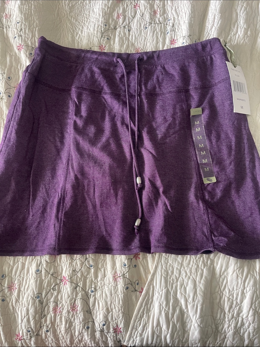 Purple Drawstring A-Line Mini tennis Skirt